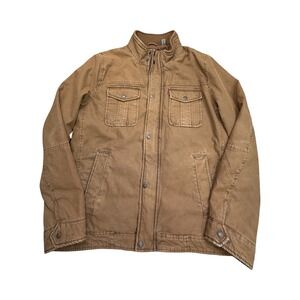 Levis Field Jacket Mens L Brown Canvas Quilted Lined Utility Workwear